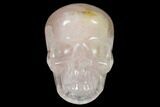 Realistic, Polished Brazilian Rose Quartz Crystal Skull #151069-1